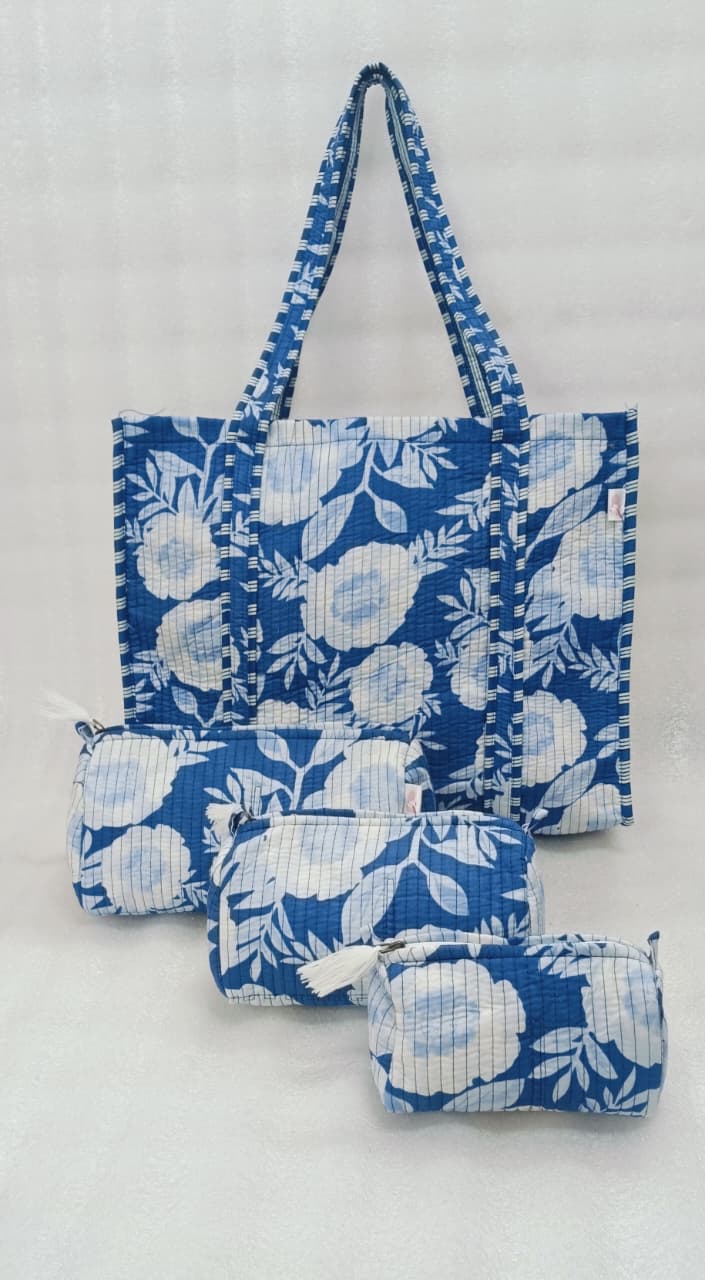 Tote Bag with set of 3 Pouches