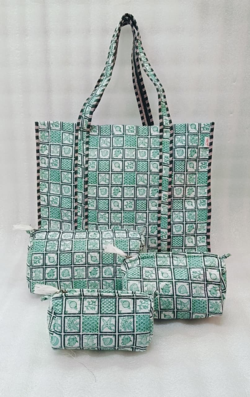 Tote Bag with set of 3 Pouches