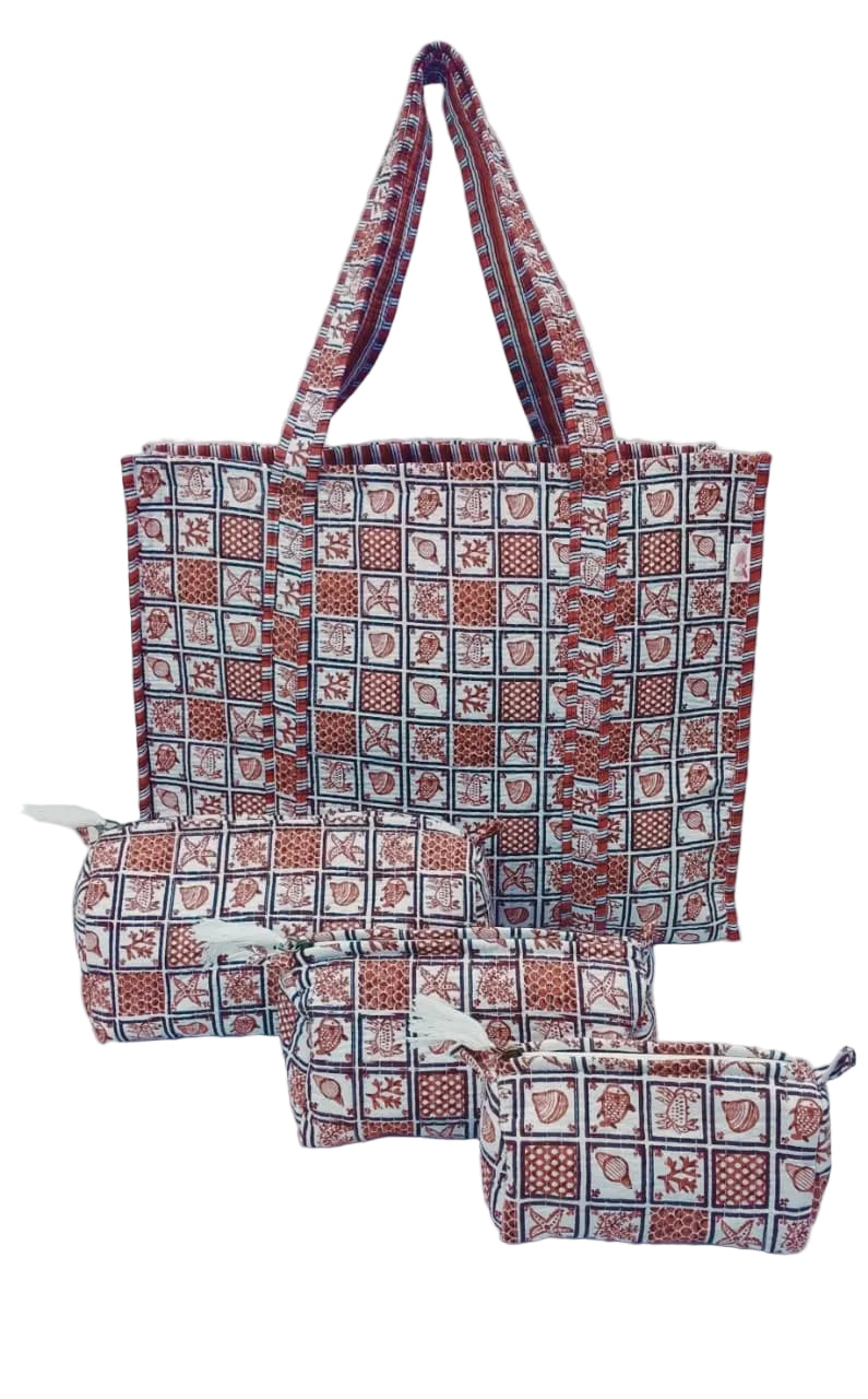 Tote Bag with set of 3 Pouches