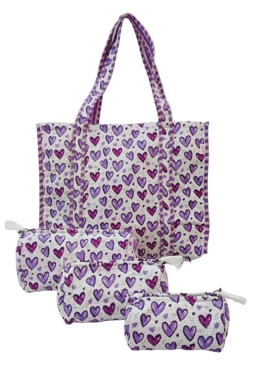 Tote Bag with set of 3 Pouches