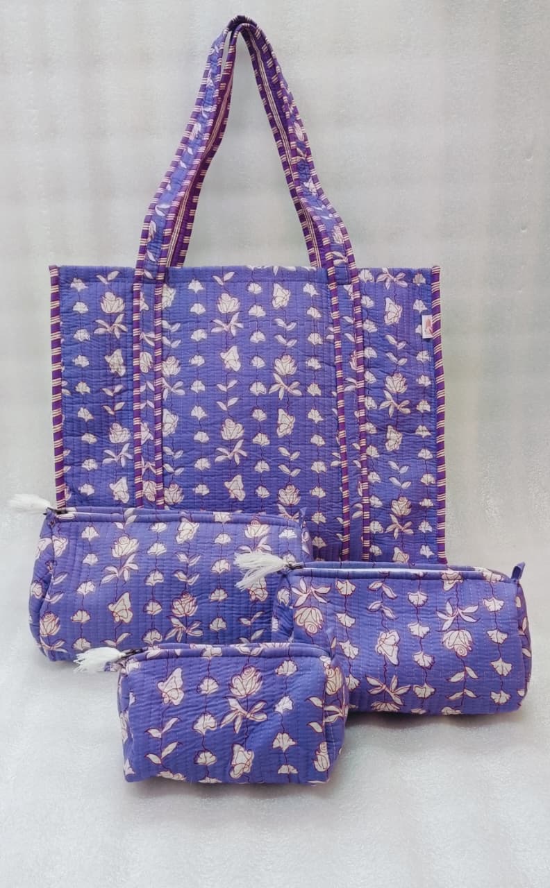 Tote Bag with set of 3 Pouches