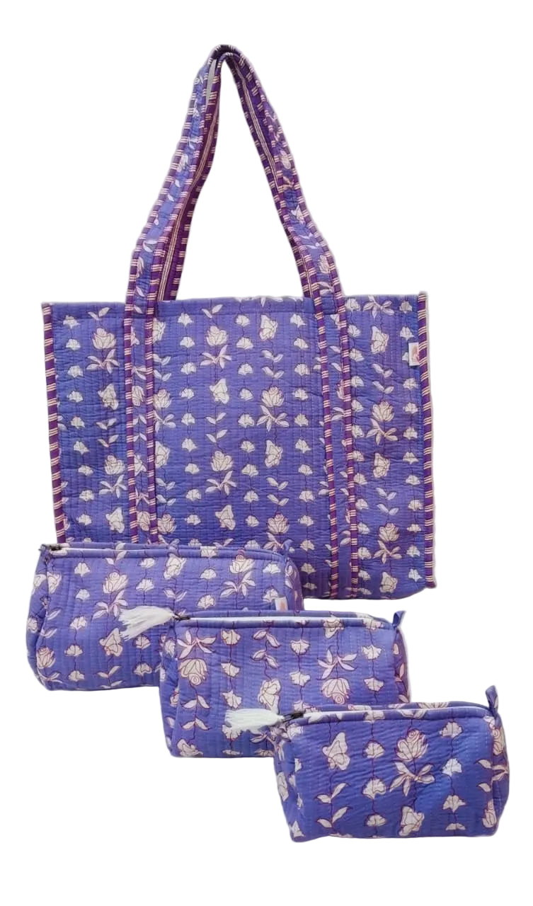 Tote Bag with set of 3 Pouches