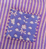 Handblock Printed Quilted Tote Bag without zip/button 17x18x 6 inches