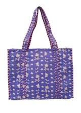 Handblock Printed Quilted Tote Bag without zip/button 17x18x 6 inches