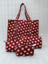 Tote Bag with set of 3 Pouches