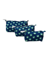 Set of 3 cosmetic bag/pouches with waterproof lining