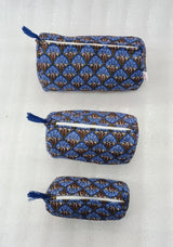 Set of 3 cosmetic bag/pouches with waterproof lining