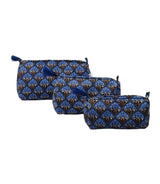 Set of 3 cosmetic bag/pouches with waterproof lining