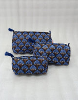 Set of 3 cosmetic bag/pouches with waterproof lining