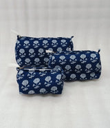 Set of 3 cosmetic bag/pouches with waterproof lining
