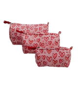 Set of 3 cosmetic bag/pouches with waterproof lining
