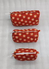 Set of 3 cosmetic bag/pouches with waterproof lining