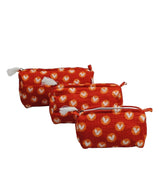 Set of 3 cosmetic bag/pouches with waterproof lining