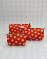 Set of 3 cosmetic bag/pouches with waterproof lining