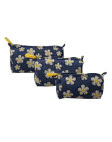 Set of 3 cosmetic bag/pouches with waterproof lining