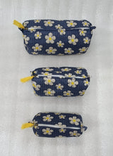 Set of 3 cosmetic bag/pouches with waterproof lining