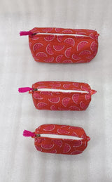 Set of 3 cosmetic bag/pouches with waterproof lining