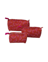 Set of 3 cosmetic bag/pouches with waterproof lining