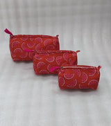 Set of 3 cosmetic bag/pouches with waterproof lining