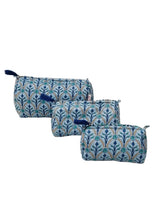 Set of 3 cosmetic bag/pouches with waterproof lining