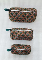Set of 3 cosmetic bag/pouches with waterproof lining
