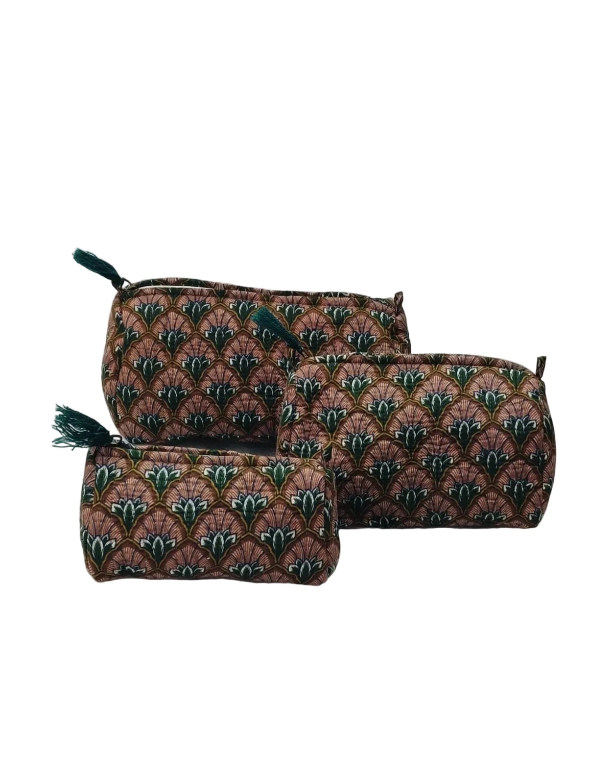 Set of 3 cosmetic bag/pouches with waterproof lining