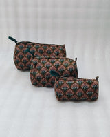 Set of 3 cosmetic bag/pouches with waterproof lining
