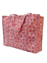 Handblock Printed Quilted Tote Bag without zip/button 17x18x 6 inches