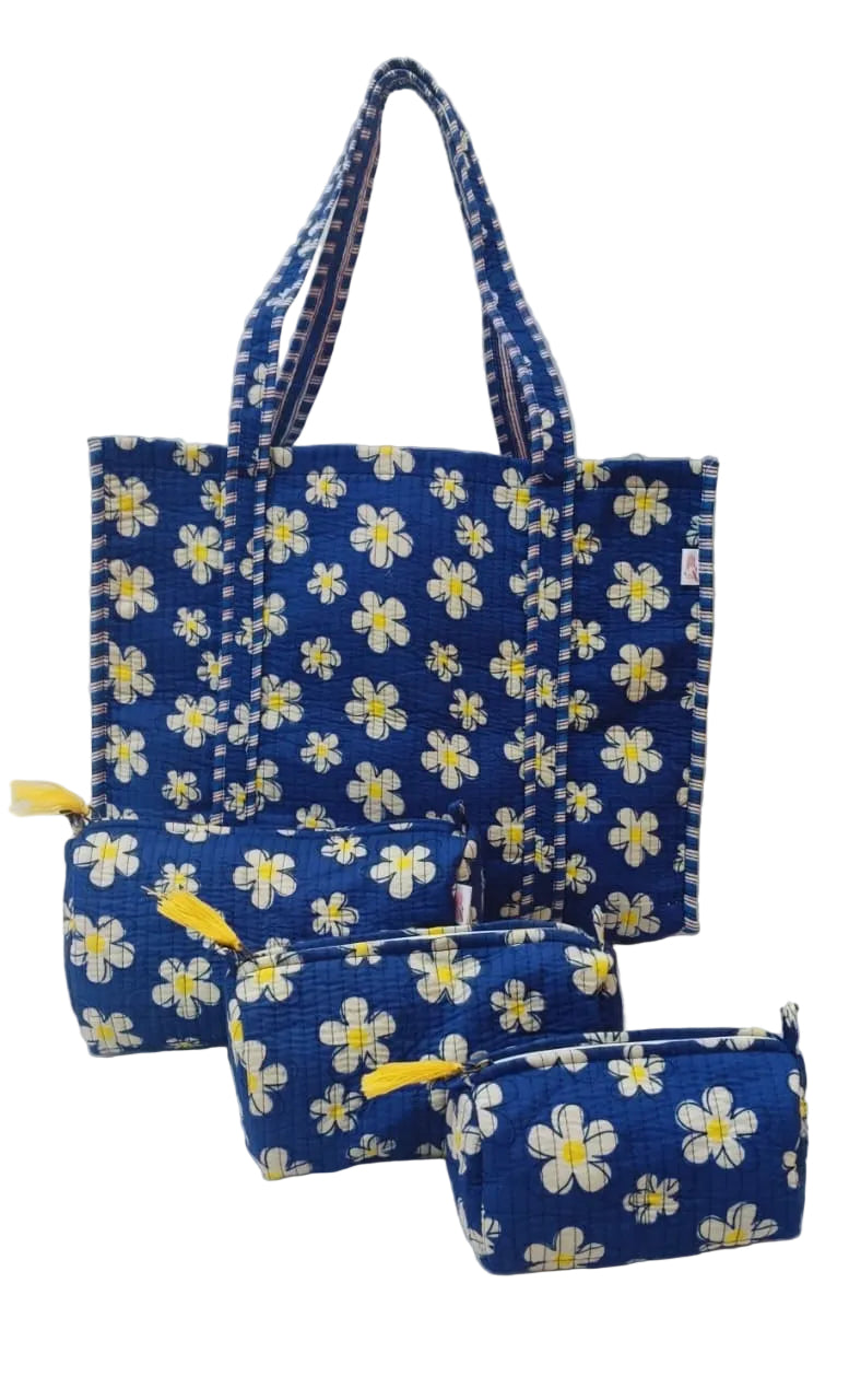 Tote Bag with set of 3 Pouches