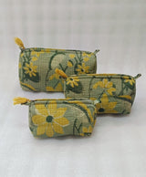 Set of 3 cosmetic bag/pouches with waterproof lining