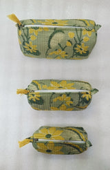 Set of 3 cosmetic bag/pouches with waterproof lining