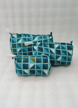 Set of 3 cosmetic bag/pouches with waterproof lining