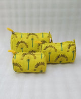 Set of 3 cosmetic bag/pouches with waterproof lining