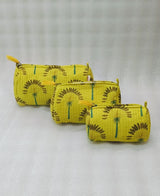Set of 3 cosmetic bag/pouches with waterproof lining