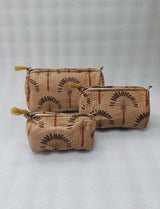 Set of 3 cosmetic bag/pouches with waterproof lining