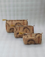 Set of 3 cosmetic bag/pouches with waterproof lining