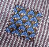 Handblock Printed Quilted Tote Bag without zip/button 17x18x 6 inches