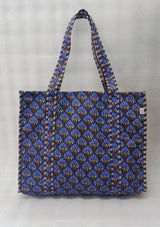 Handblock Printed Quilted Tote Bag without zip/button 17x18x 6 inches