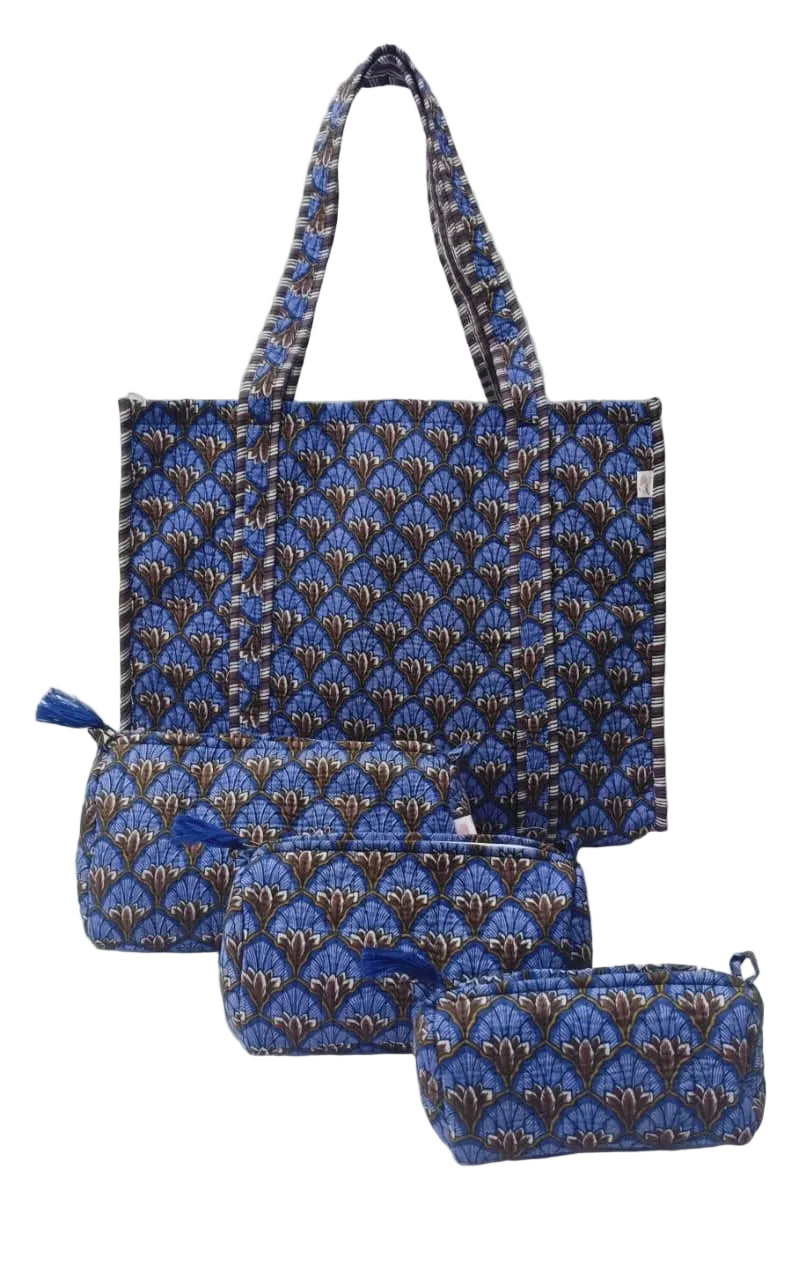 Tote Bag with set of 3 Pouches