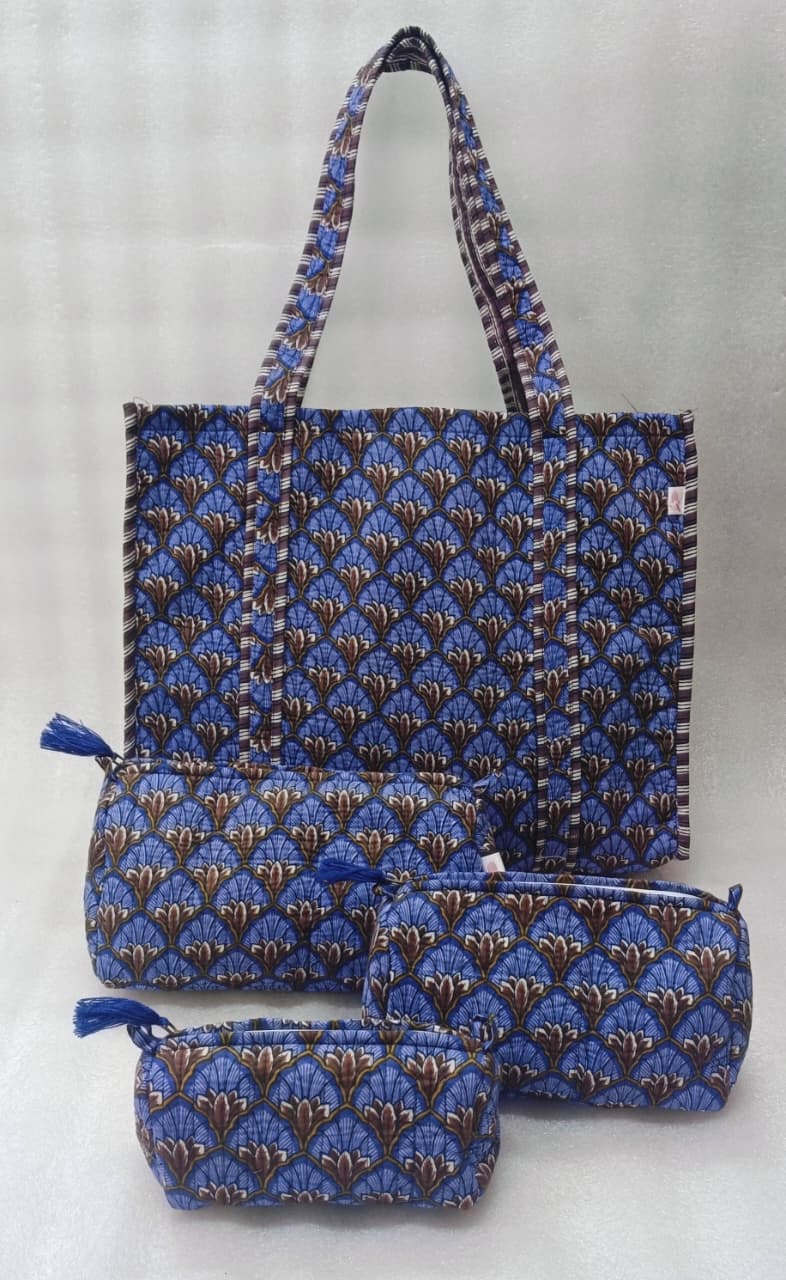 Tote Bag with set of 3 Pouches