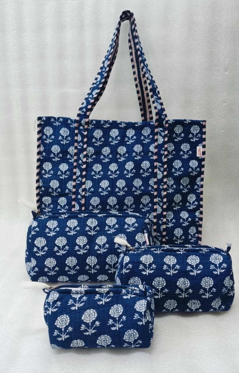 Tote Bag with set of 3 Pouches