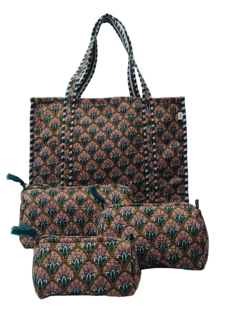 Tote Bag with set of 3 Pouches