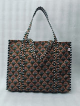 Handblock Printed Quilted Tote Bag without zip/button 17x18x 6 inches