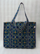 Handblock Printed Quilted Tote Bag without zip/button 17x18x 6 inches