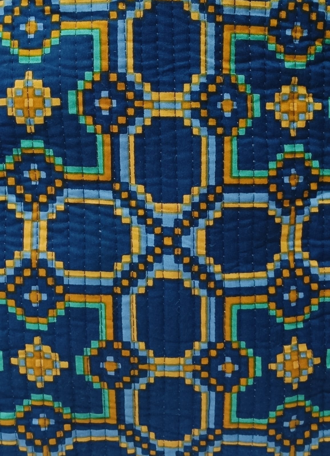 Handblock Printed Quilted Tote Bag without zip/button 17x18x 6 inches