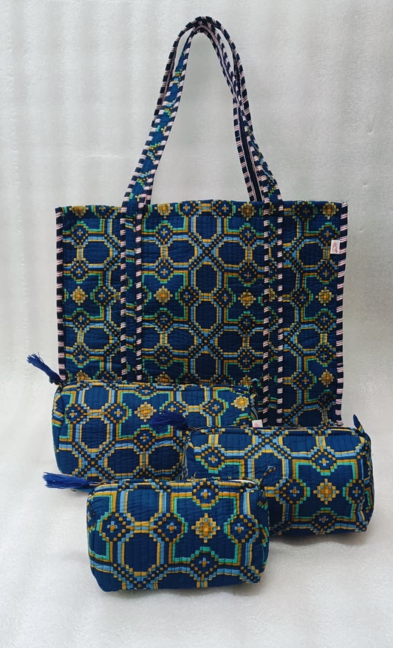 Tote Bag with set of 3 Pouches