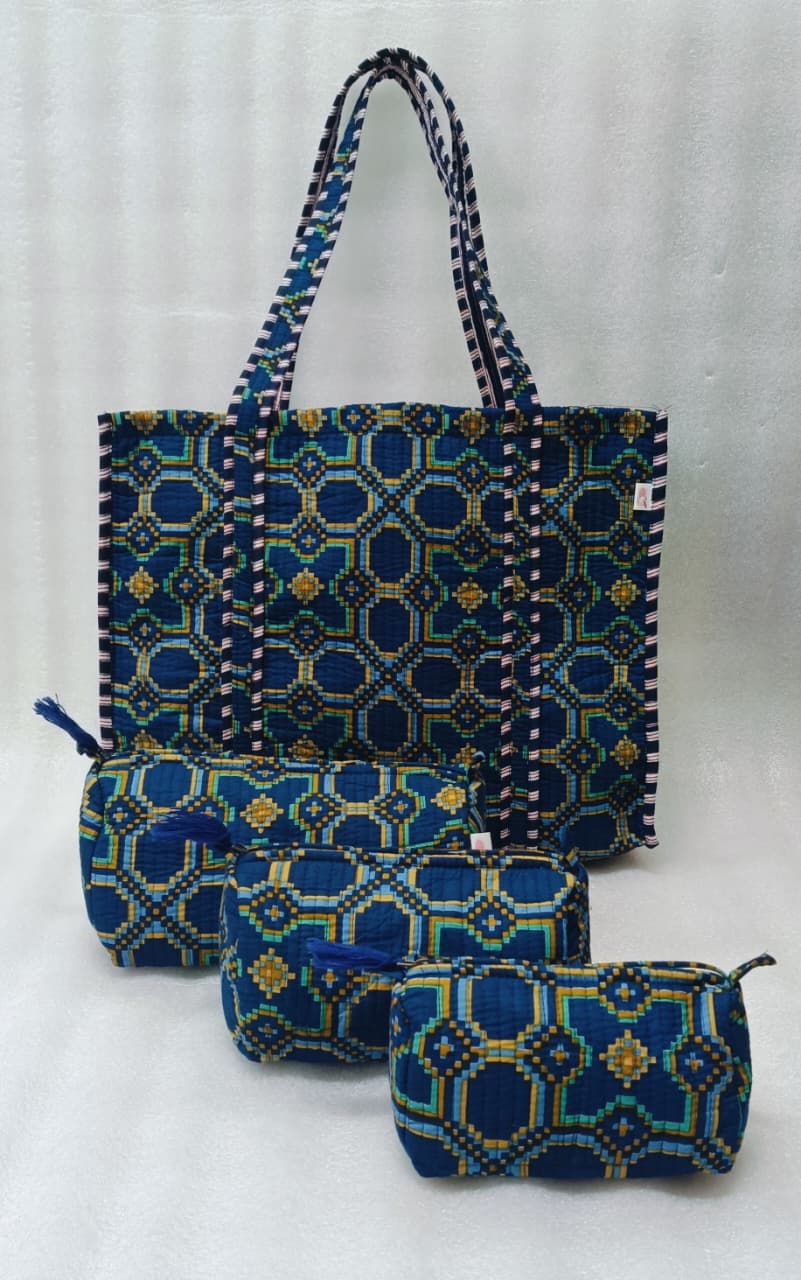 Tote Bag with set of 3 Pouches