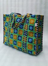 Handblock Printed Quilted Tote Bag without zip/button 17x18x 6 inches