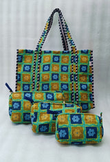 Tote Bag with set of 3 Pouches