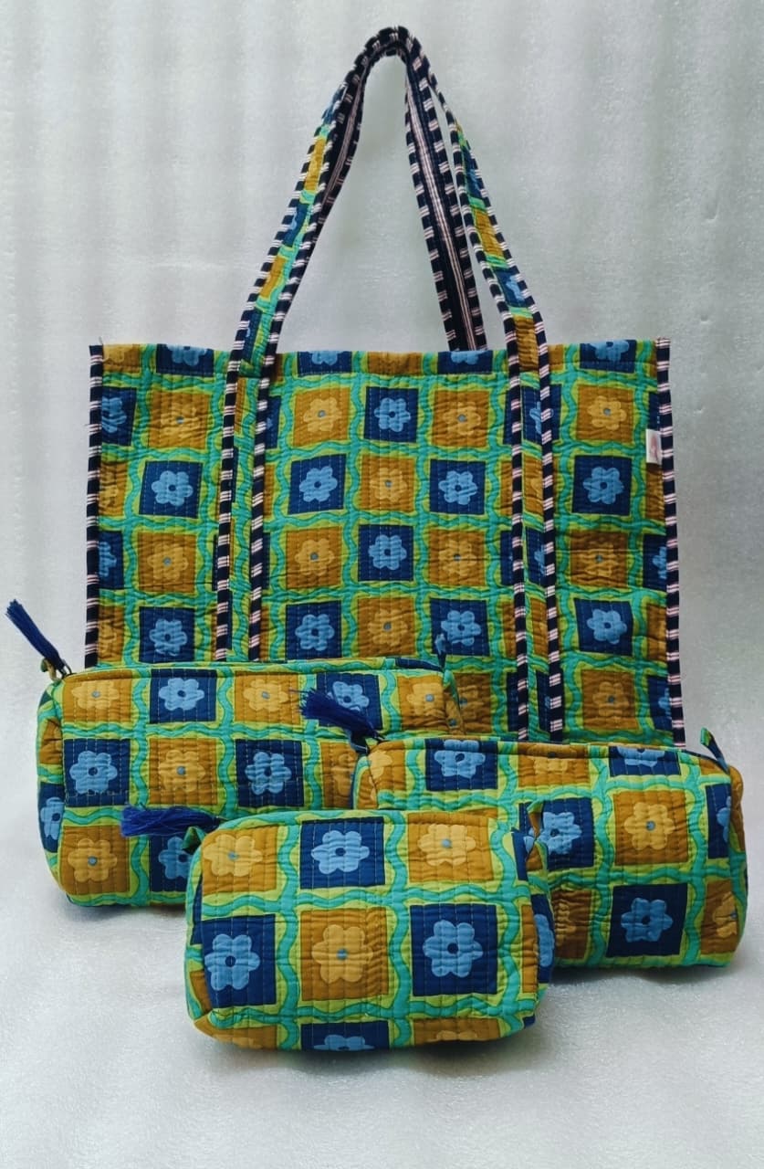 Tote Bag with set of 3 Pouches